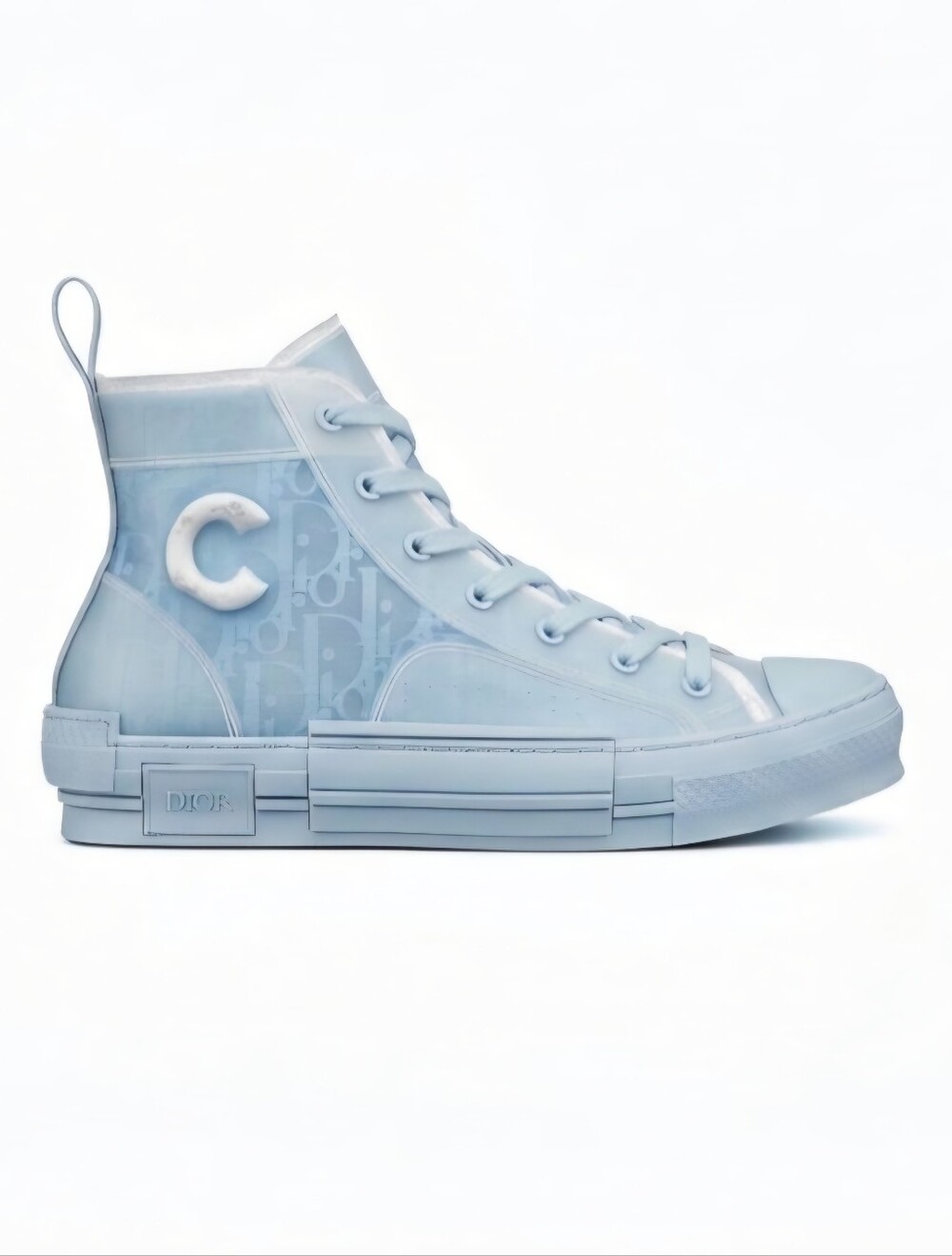 Dior x Daniel Arsham B23 High-Top Sneakers Oblique Light Blue Size 46 / US 12.5 - Picture 1 of 16